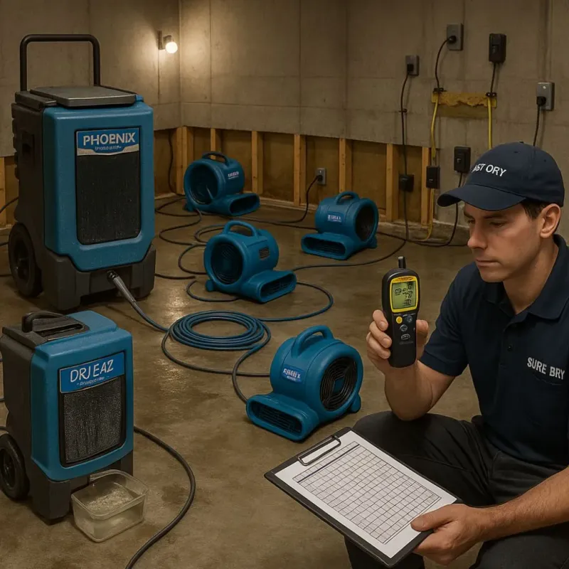 Structural Drying and Dehumidification process in Glenpool, OK